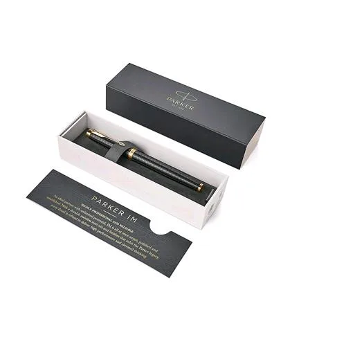 Parker Im Penna Roller Inchiostro Nero Punta Fine in Scatola Regalo Colore Nero/Gold