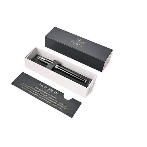 Parker Im Penna Roller Inchiostro Nero Punta Fine in Scatola Regalo Colore Nero/Silver