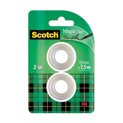 3M Scotch Magic Tape 810 Nastro Adesivo 19MMX7.5M Conf. 2 Pz.