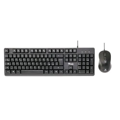 ITEK Dec C01 Tastiera Full Size Qwerty 105 Tasti + Mouse USB Nero
