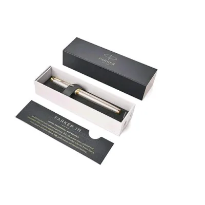 Parker Im Penna Roller Inchiostro Nero Punta Fine in Scatola Regalo Colore Silver/Gold