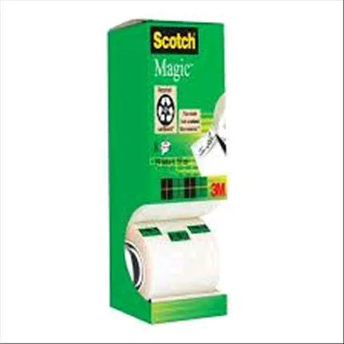 3M Scotch Magic Tape Nastro Adesivo 19MMX33M Trasparente Conf 8PZ.