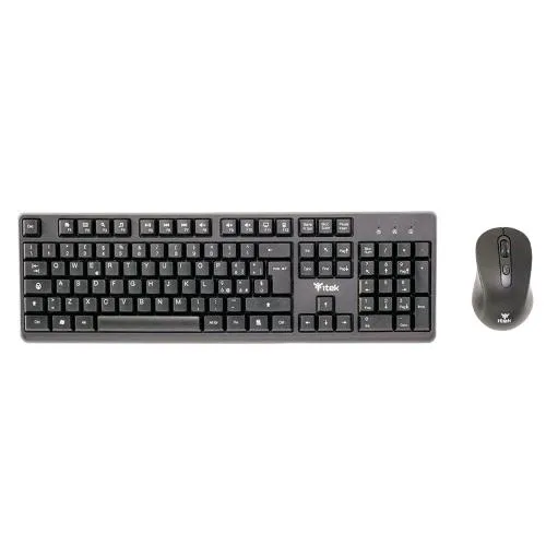 ITEK Dec W01 Tastiera + Mouse Wireless 2.4GHz Nero