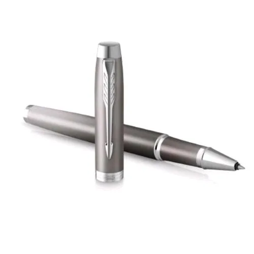 Parker Im Ritual Grey CT Penna Roller Punta F Fusto Grgio con Sfumatura Puntale Cromato Inchiostro Nero Confezione Regalo