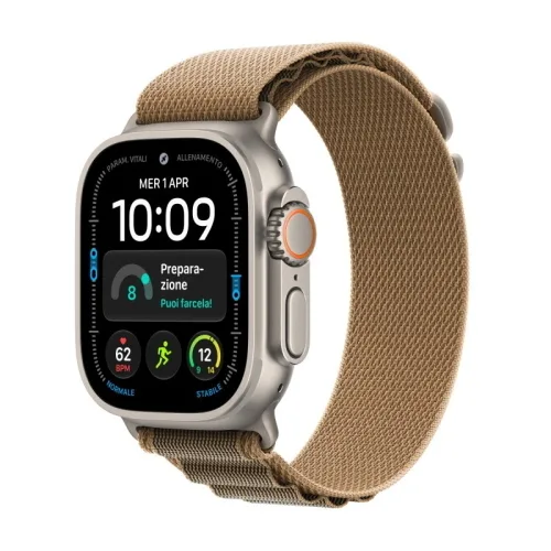 Apple Watch Ultra 4 2026 GPS + Cellular 5G Cassa 49mm in Titanio Naturale con Alpine Loop Duna M