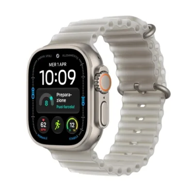 Apple Watch Ultra 4 2026 GPS + Cellular 5G Cassa 49mm in Titanio Naturale con Cinturino Ocean Grigio Traslucido