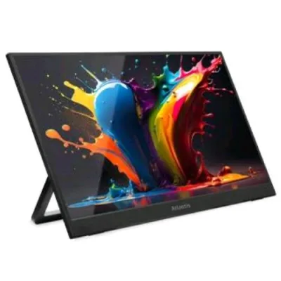Atlantis Land Atlantis A05-P156WP 15.6" IPS Monitor Potatile Multimediale Ultraslim 1920 x 1080 25 MS 600:11 x Mini HDMI 2 x USB-C con Custodia e Base Appoggio Pieghevole Nero