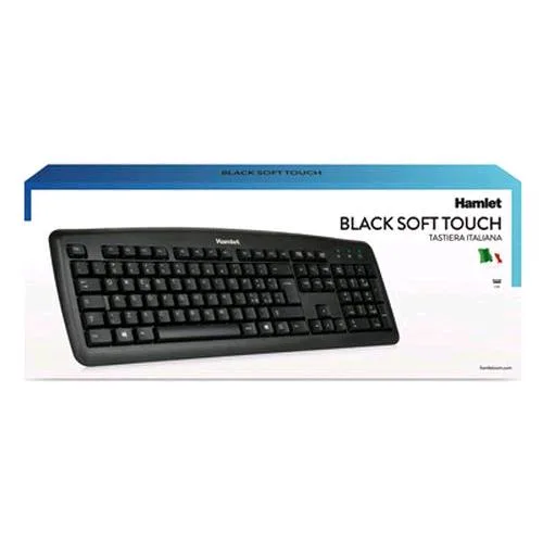 Hamlet XKKITA2 Tastiera Soft Touch USB Layout Italiano Colore Nero