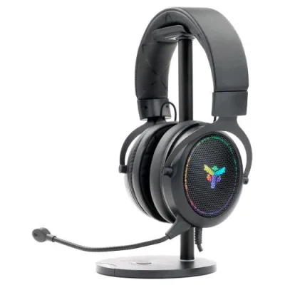 ITEK H500 Cuffie Gaming con Microfono Removibile Surround 7.1 Virtuale Cancellazione Rumore Esterno Illuminazione LED RGB Adatti per PC e Console Nero.
