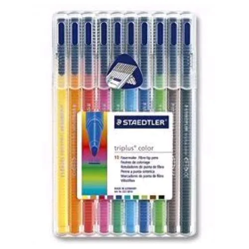 Staedtler Triplus Color 323 Penna Punta Sintetica Tratto 1 mm Fusto Triangolare Colori Assortiti Conf 20 Pz.
