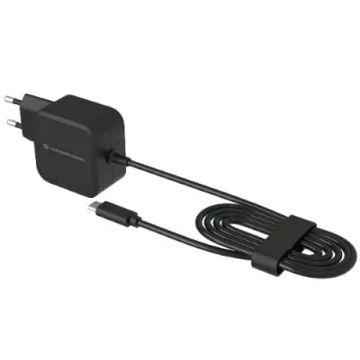 Conceptronic OZUL04BE Caricabatterie PD USB-C Gan 67W con Cavo USB-C Integrato 1.8 m Nero