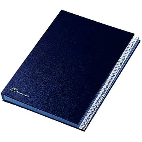 Fraschini Classificatore Numerico 1 Scala in Dermoide 240X340 mm Dorso a Soffietto Col. Blu