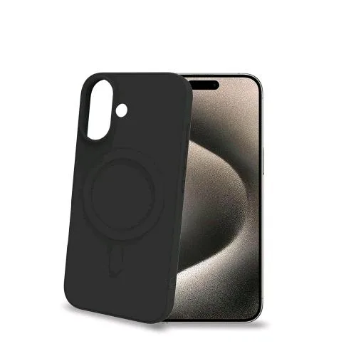 Celly Apple iPHONE 15 Plus Cover in Morbido Tpu Magsafe Compatibile con Ricarica Wireless Magnetica Nero