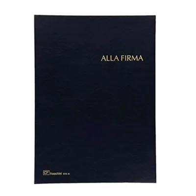 Fraschini Libro Firma 14 Intercalari in Dermoide 240X340 mm Col. Blu