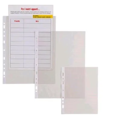 Sei Rota Ercole Buste con Foratura Universale in PVC Liscio CM 22X30 A4 Spessore Leggero Trasparente Conf 25 Pz.