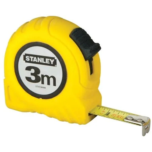 Stanley Flessometro Global 3 m x 12.7 mm Sistema Blocco e Rientro Automatico Giallo