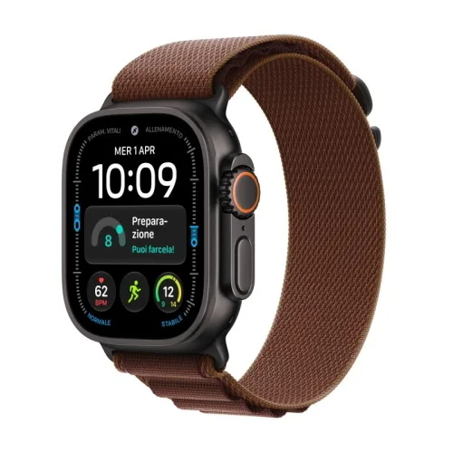 Apple Watch Ultra 4 2026 GPS + Cellular 5G Cassa 49mm in Titanio Nero con Trail Loop Borgogna M