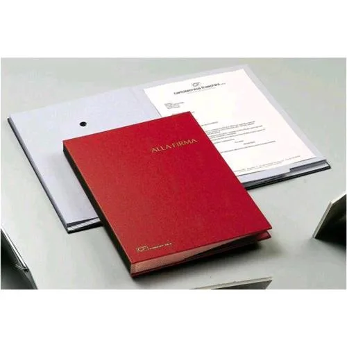 Fraschini Libro Firma 14 Intercalari in Dermoide 240X340 mm Col. Rosso
