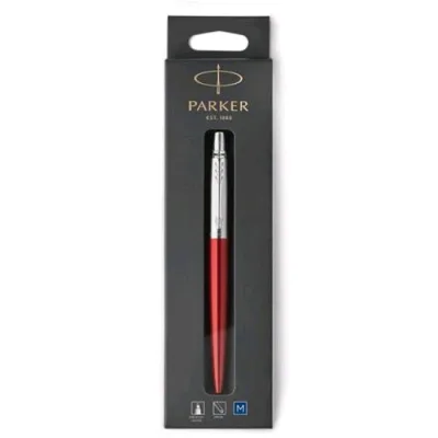 Parker Jotter Kensington Penna a Sfera Inchiostro Blu Punta Media Silver/Red