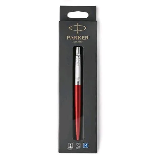 Parker Jotter Kensington Penna a Sfera Inchiostro Blu Punta Media Silver/Red