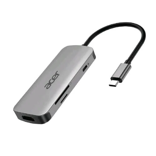 ACER 7 in 1 Type C Dongle 1 x USB-C 1 x HDMI 4K60, 3 x USB-A 3.2, 1 x SD/TF, 1 x PD