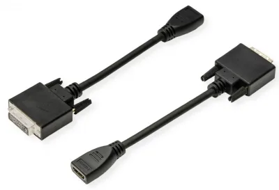 ADATTATORE DVI/D-HDMI M/F HQ 3840x2160 @60Hz CON CAVO 0,2MT