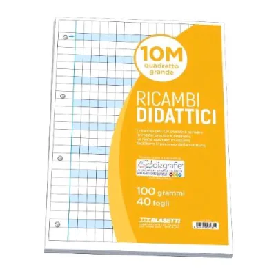 Blasetti Ricambi Didattici A4 100 g Quadretti 10M 40 Fogli Bianco