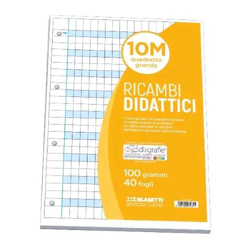Blasetti Ricambi Didattici A4 100 g Quadretti 10M 40 Fogli Bianco