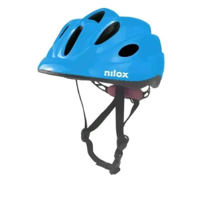 Nilox Casco Bambino con Luce LED Taglia S/M per Monopatino e Bici Blu