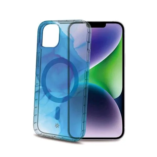 Celly Apple iPHONE 15 Plus Cover Magshades Compatibile Magsafe in Tpu + Policarbonato Blu