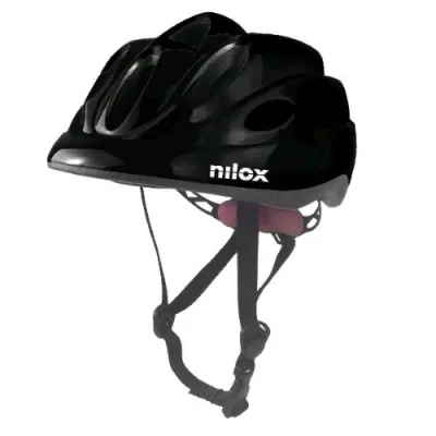 Nilox Casco Bambino con Luce LED Taglia S/M per Monopattino e Bici Nero