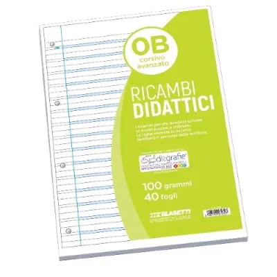 Blasetti Ricambi Didattici A4 100 g Righe 0B 40 Fogli Bianco