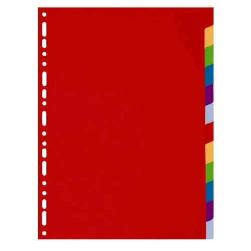 Exacompta Soft Plastic Divisorio in PP 225X297 mm 12 Tasti Colori Assortiti