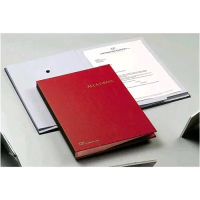 Fraschini Libro Firma 18 Intercalari in Dermoide 240X340 mm Col. Rosso