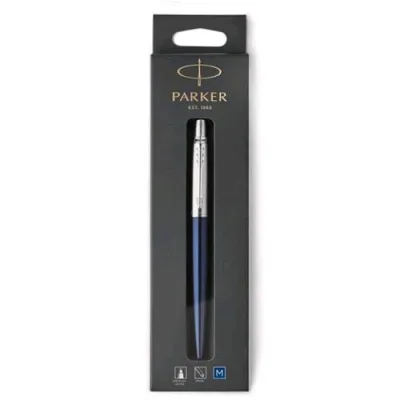 Parker Jotter Penna a Sfera Inchiostro Blu Punta Media Conf. Blister Colore Royal Blue con Dettagli Cromati