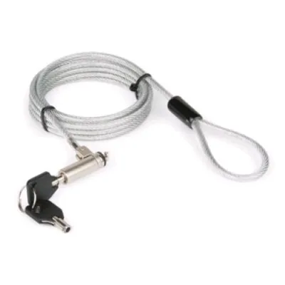 Hamlet XNBLOCK200KMS Cavo di Sicurezza 200 cm con Chiave per Notebook Slim Attacco Low Profile Argento