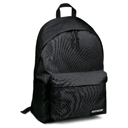 Lebez Northpoint Zaino in Poliestere Chiusura a Doppia Zip Tasca Frontale Dorso Imbottito Nero