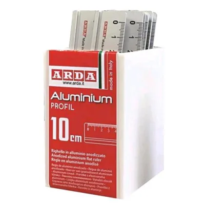 ARDA Barattolo 15 Righelli Linea Alluminio con Tirachina 10 cm