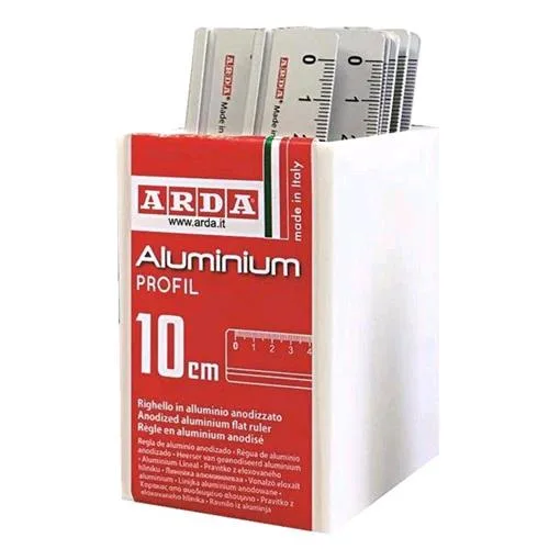 ARDA Barattolo 15 Righelli Linea Alluminio con Tirachina 10 cm