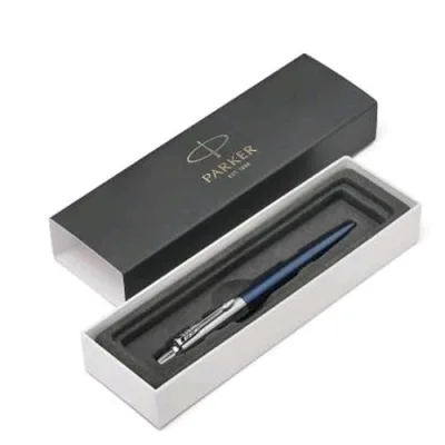 Parker Jotter Penna a Sfera Inchiostro Blu Punta Media Conf. Regalo Colore Royal Blue con Dettagli Cromati