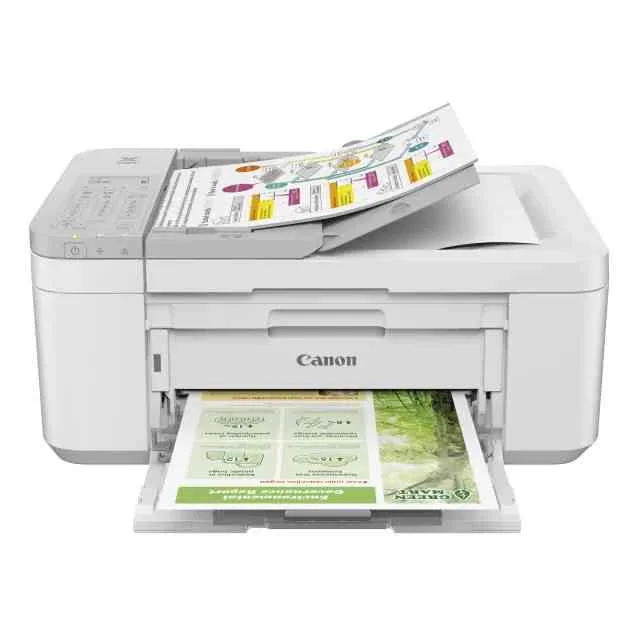 Canon Pixma TR4755I Stampante Multifunzione Ink Jet a Colori A4 Wi-Fi Scanner Piano e Adf Fax a Colori 33,6 Kbit/S Cassetto 100 Fogli USB 8PPM 4800 x 1200 Bianco