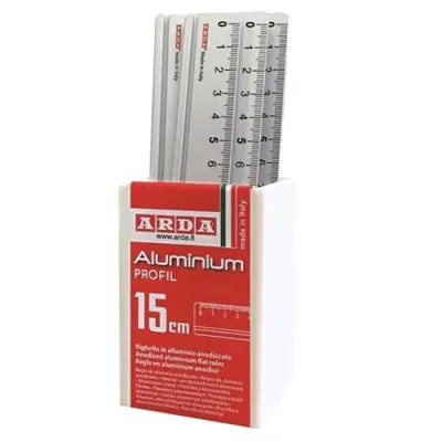 ARDA Barattolo 15 Righelli Linea Alluminio con Tirachina 15 cm