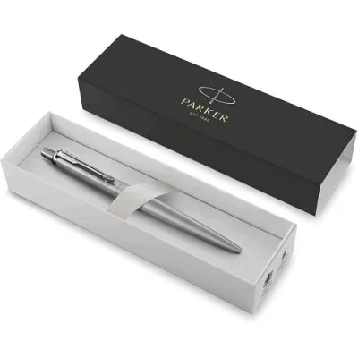 Parker Jotter Penna a Sfera Sfera XL Punta Media Inchiostro Blu Monocrom Acciaio Confezione Regalo