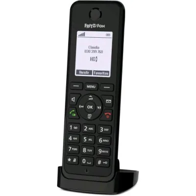 Fritz! Fon M3 Edition International Telefono DECT Comfort, Display Monocromatico da 1,8 Pollici, Telefonia HD, Chiamate Vivavoce Full Duplex, Batteria Lunga Durata, Trasmissione Vocale Crittografata