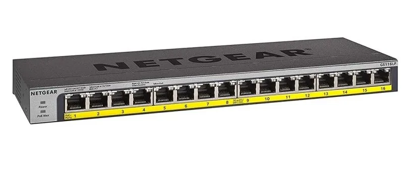 Netgear GS116LP No Gestito Gigabit Ethernet (10/100/1000) Nero Supporto Power Over Ethernet (POE)