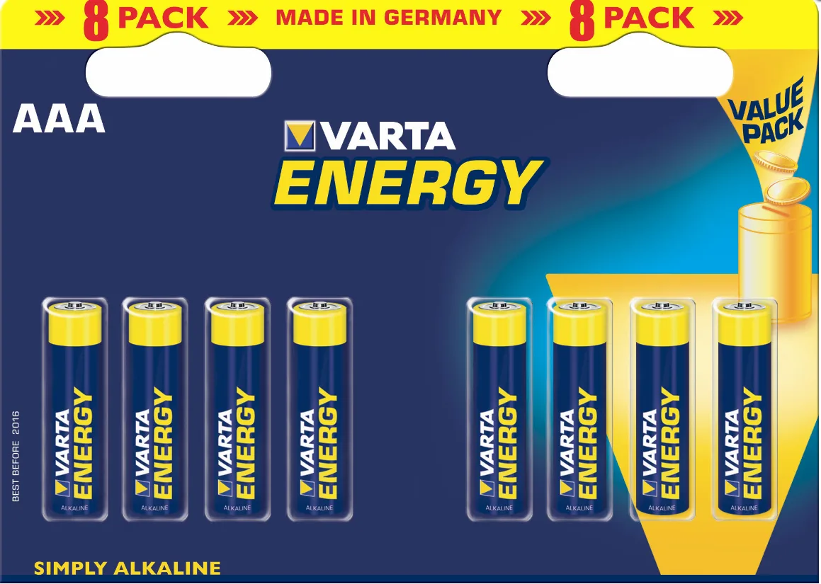BATTERIA MINISTILO AAA LR03 ENERGY 1,5V MEGAPACK 8PZ