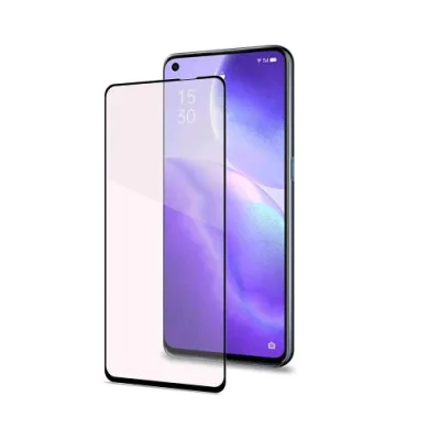 Celly Oppo Find X3 Lite 5G Full Glass Proteggi Schermo in Vetro Temperato 9H Nero Trasparente