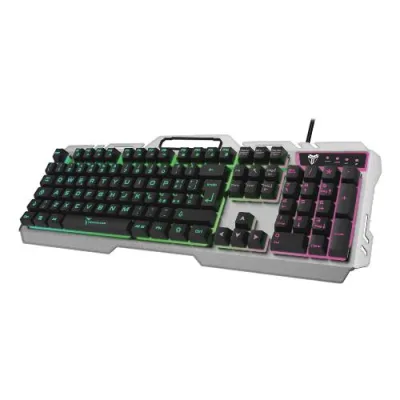 Techmade TM-GK023 Tastiera Metal Gaming USB Iluminazione Tasti Supporto per Smartphone Layout Italiano Argento