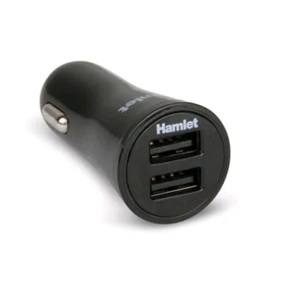 Hamlet XPW12U234 Caricabatterie Auto 2 USB 17 W 12-24 Volt Nero