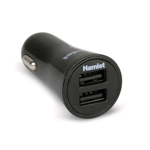 Hamlet XPW12U234 Caricabatterie Auto 2 USB 17 W 12-24 Volt Nero